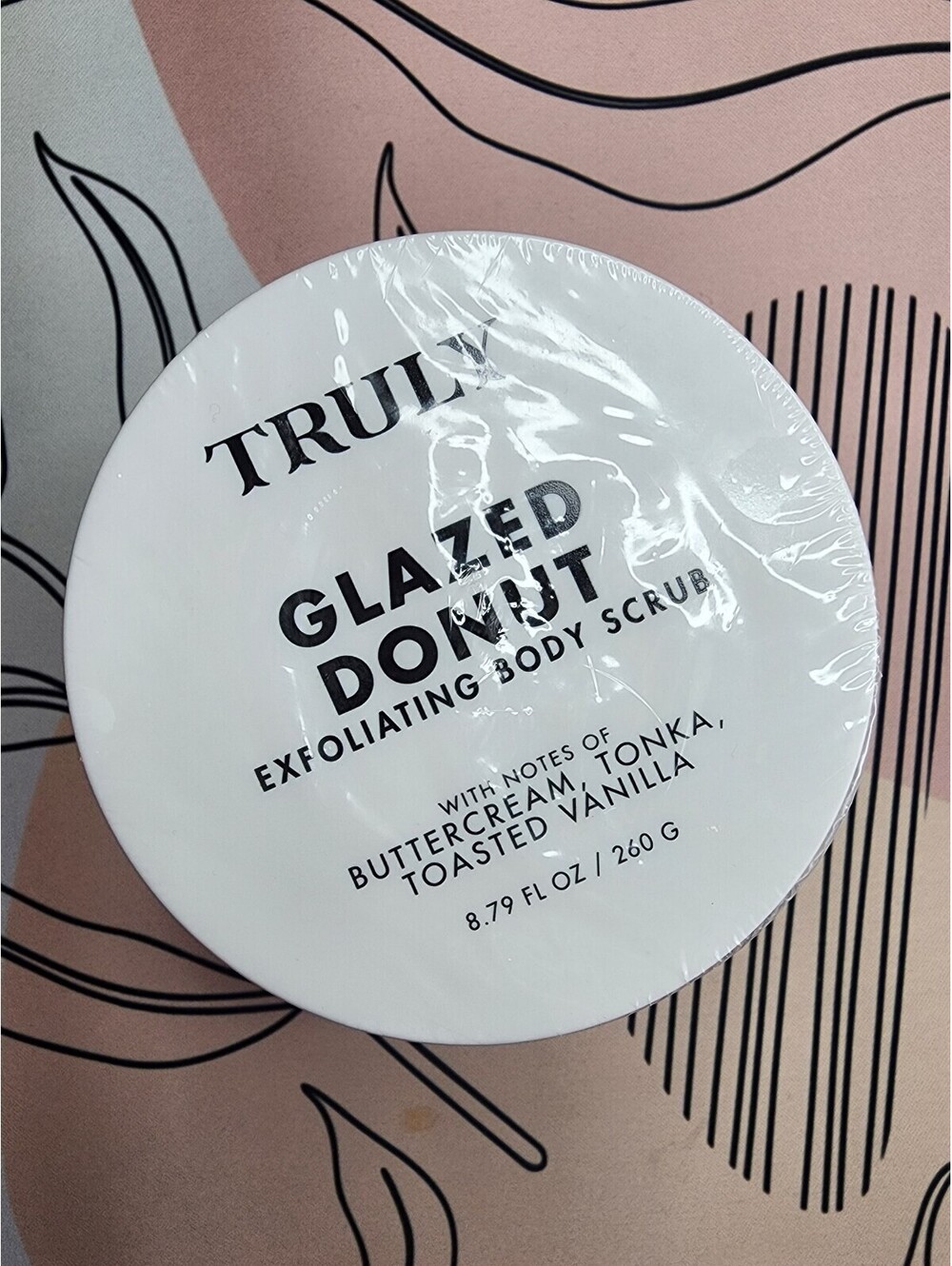 Truly Glazed Donut Exfoliating Body Scrub 8.79 FL OZ Pink & White